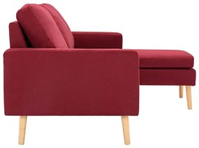 3-osobowa sofa z podnóżkiem czerwone wino - Muria 4Q