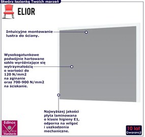 Prostokątne minimalistyczne lustro w białej ramie - Miroso 5X 80 cm