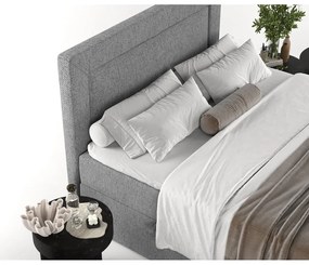 Szare łóżko boxspring ze schowkiem 200x200 cm Imagine – Maison de Rêve