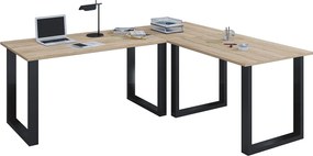 Biurko narożne Lona 80 cm U aluminium czarne