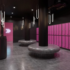 Szafa szkolna 6-skrytkowa Igor 90x45x185 cm antracyt/fuksja