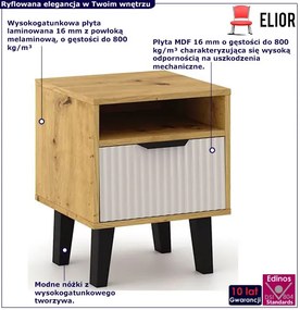 Nocna szafka na nóżkach dąb artisan + kaszmir S9-D56