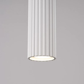 Lampa wisząca KARBON 2 biała ryflowana SOLLUX  LIGHTING