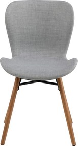 Tapicerowane krzesło do jadalni na dębowych nogach Batilda light grey
