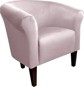 Fotel Milo tkanina Welur wygodny fotel tapicerowany do salonu i sypialni : Kolor nogi - Venge, Kolor tkaniny - VELVET - MG55, Wysokość nogi - 20 cm
