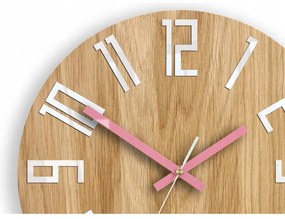 Zegar na ścianę nowoczesny drewniany z dużymi cyframi okrągły cichy loft