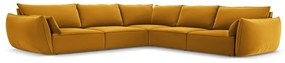 Musztardowy aksamitny narożnik Vanda – Mazzini Sofas