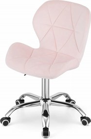 Zestaw do gabinetu ZARIMO stół 80x40 cm, czarny + fotel AVOLA VELVET, różowy