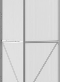 Outsunny Szklarnia przylegająca, Drzwi przesuwne, Otwierane okna dachowe, Poliwęglan+Aluminium, Kolor: Srebrny, 192 x 68 x 196 cm