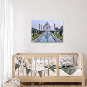 Obraz na szkle - Taj Mahal o wschodzie słońca (70x50 cm)