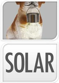Figurka piesek z lampką solarną