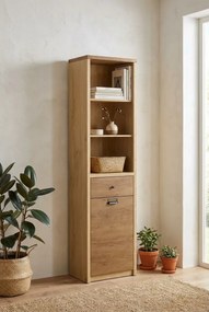 Regał otwarty z szufladą dąb cremona + dąb lefkas N7-D09