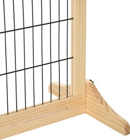 PawHut Barierka Regulowana dla Psów z Drewna Naturalnego 183x36x69cm | Aosom PL