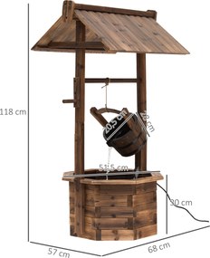 Outsunny fontanna ogrodowa fontanna ozdobna fontanna wodospad lite drewno kolor brązowy