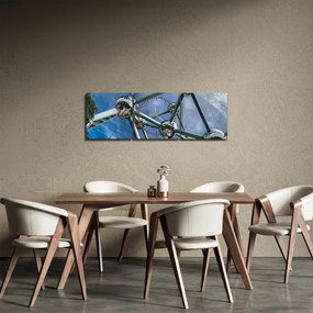Obraz - Atomium w Brukseli (z zegarem) (90x30 cm)