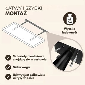 Półka ścienna FIGO + z konsolą, 110cm, czarna Casaria