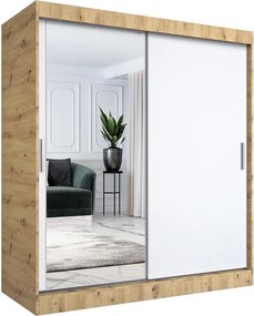 Szafa przesuwna dąb artisan + biały 180 cm G7-E82
