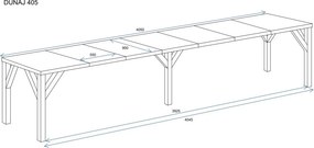Stół Dunaj 405 rozkładany od 130 do 405 cm kaszmir