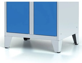 Alfa 3 Metalowa szafka ubraniowa na nogach, 2-drzwiowa, 1920 x 600 x 500 mm, zamek obrotowy, szare dwupłaszczowe drzwi