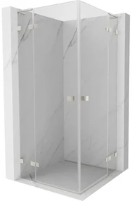 Mexen Lunar L Duo kabina prysznicowa uchylna 95 x 95 cm, transparent, nikiel szczotkowany - 834L-095L-095P-97-00