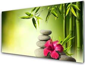 Panel Szklany Harmonijna Kompozycja Zen: Bambus I Kamienie