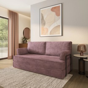 Masseno Sofa piankowa SILAR z funkcją spania - Wrzosowy - POSO 130 / Ze stelażem