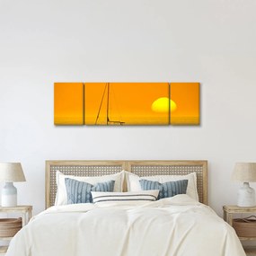 Obraz - Łódź na środku morza (170x50 cm)
