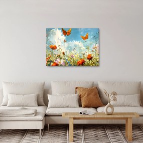 Obraz - Motyle na letniej łące (70x50 cm)