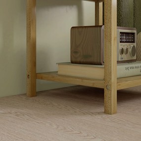 HOMCOM Szafka nocna, zestaw 2 sztuk, design skandynawski, z bambusa, 2 szuflady i półka, 40x34x60cm