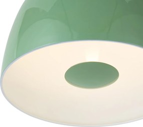 Lampa sufitowa retro zielona z białym wnętrzem, ze ściemnialnym 3-stopniowo LED - Vera