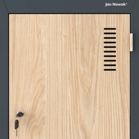 Szafa socjalna czterokomorowa Eco Design Julia, 80x45x185 cm, antracyt/dąb sonoma