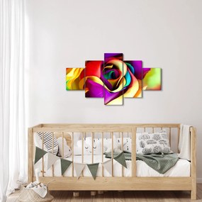 Obraz - Kolorowa róża (125x70 cm)