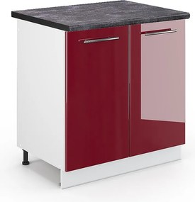 Szafka pod zlew bordowa czerwień wysoki połysk 80x60x82 fame-line