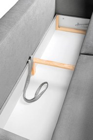 Szara sztruksowa rozkładana/ze schowkiem sofa 215 cm Bjork – Bonami Selection