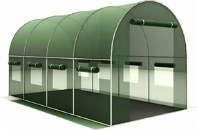 Tunel foliowy ogrodowy GHT-400250 - szklarnia ogrodowa z oknami, 4x2,5 m, 10 m2