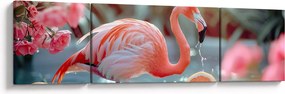 Obraz - Flaming w stawie (170x50 cm)