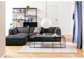 Stoliki z blatem w dekorze marmuru w kolorze matowej czerni zestaw 3 szt. 60x120 cm Infinity – Actona