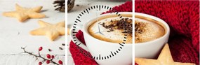 Obraz - Cappuccino (z zegarem) (90x30 cm)