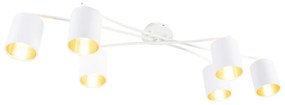 Nowoczesna lampa sufitowa biała 6-światłowa - Lofty Nowoczesny Oswietlenie wewnetrzne