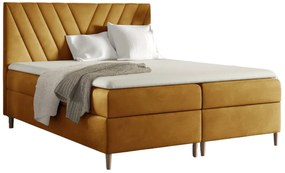 Musztardowe łóżko kontynentalne 5 rozmiarów P6-A65