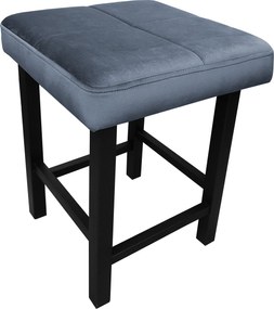 Taboret KLASYK tkanina Welur stelaż metalowy : Kolor Stelaża - Czarny , Kolor tkaniny - VELVET - BL14, Typ tkaniny - Velvet, Wysokość - 45 cm