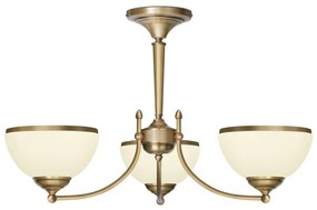 Żyrandol mosiężny z kloszami z ramką YR-S3AKE