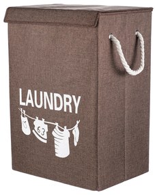 Kosz płócienny na brudną bieliznę LAUNDRY 40 x 30 x 60 cm, brązowy