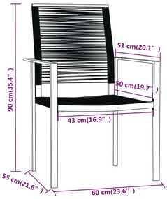 Elegancki czarny zestaw mebli ogrodowych - Lenja