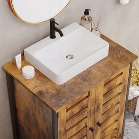 Szafka Pod Umywalkę Loft Rustykalna – Brązowa Stojąca 62 cm