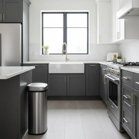 Kosz na śmieci DEUS z czujnikiem, 58 litrów, srebrna Jurhan