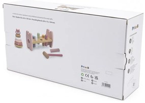 Viga polarb zestaw drewniana piramidka + przebijanka z młoteczkiem lisek montessori