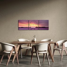 Obraz - Pole lawendy (z zegarem) (90x30 cm)