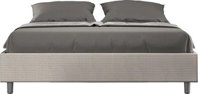 Łóżko wyposażone w stelaż z listwami tapicerowane 160x210 tkaniny Labirinto 01 Biały Azelia