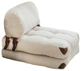 Fotel rozkładany Fold Teddy Cream